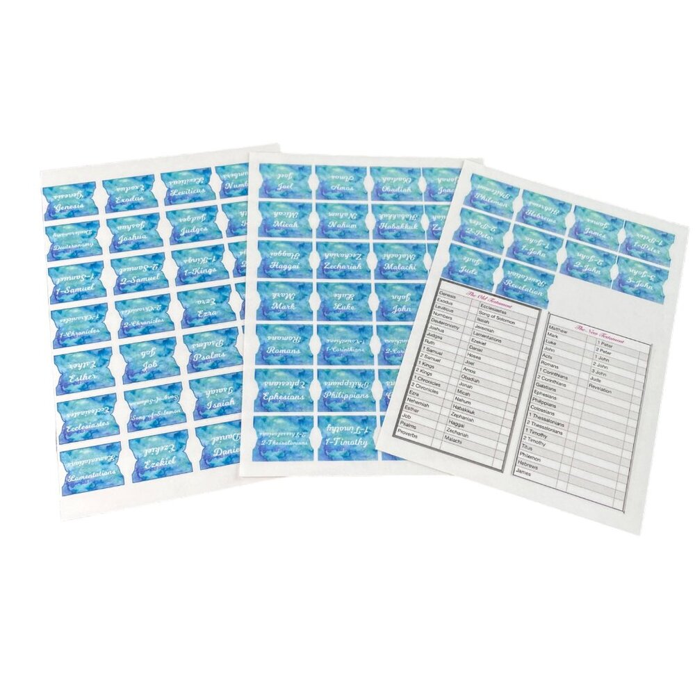 Mini Bible Index Tabs Long Lasting Book Divider Labels u Turquoise Floral Full S